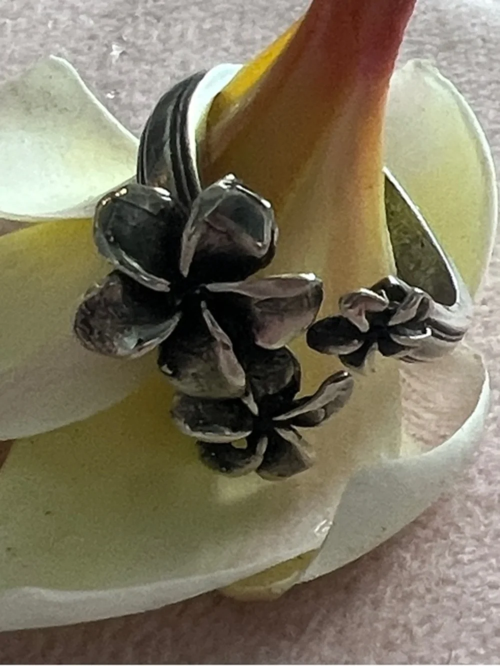Sterling Silver Floral Bloom Ring - Picture 2 of 4